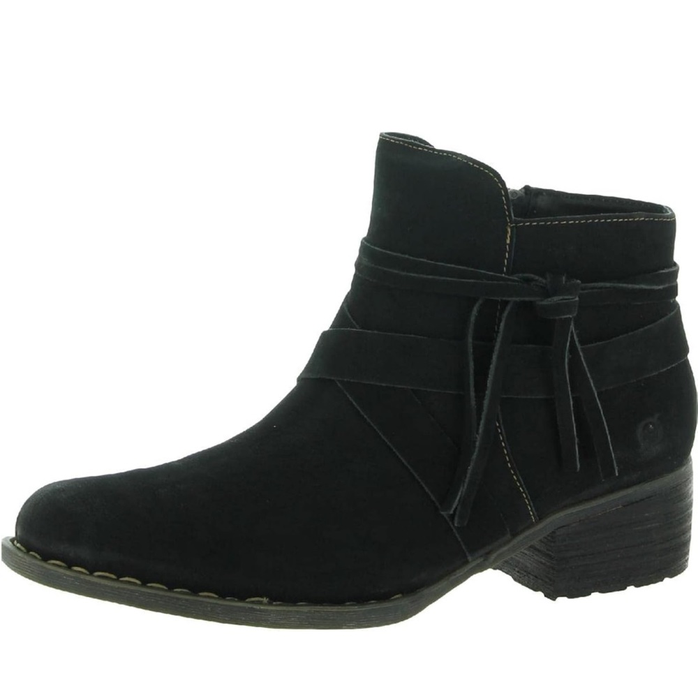 Born Montilla Black Leather Booties Size 9
